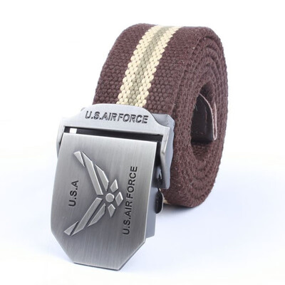 

Hot selling new Unisex belt high quality canvas weaving Alloy Automatic buckle Men belt outdoor casual Men&Women cowboy belt