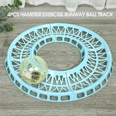 

4PCS Hamster Exercise Runway Running Ball Track Rolling Plastic Track for Hamster Mouse Small Pets