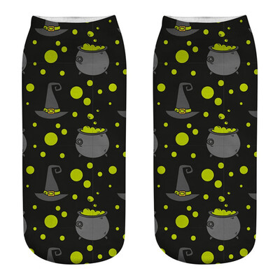 

New Funny Happy Halloween Socks 3D Printed Woman Socks Pumpkin Lantern Pattern Short Socks Party Supplies Harajuku Ankle Socks