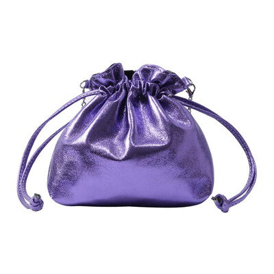 

Women Fashion Mini Faux Leather Drawstring Crossbody Shoulder Bucket Bag Handbag