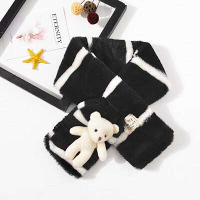 

Korean version of the new childrens scarf boys&girls cartoon bear plush bib baby winter cute warm scarf