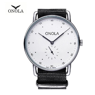 

ONOLA 3806 Men Quartz Watch Leather Nylon Band Fashion Multifunction Wristwatch 3ATM Watches
