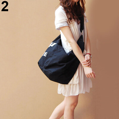 

Women\s Fashion Letter Print Canvas Crossbody Shoulder Bag Handbag Shopping Bag