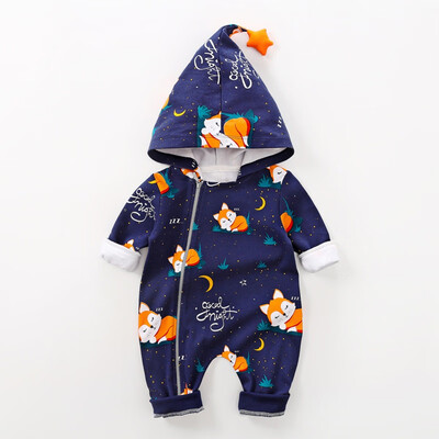 

Autumn Baby Girl Boy Casual Hoodie Romper Infant Animal Print Long Sleeve Bodysuit Jumpsuit Outfits