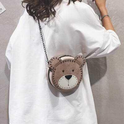 

Korea ins super fire cute bear ancient sense Messenger bag 2019 new girl chic soft sister shoulder bag