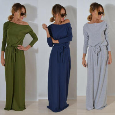 

UK Womens Winter Bodycon Long Sleeve Dresses Evening Party Cocktail Maxi Dress