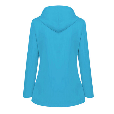 

Toponeto Women Solid Rain Jacket Outdoor Plus Waterproof Hooded Raincoat Windproof
