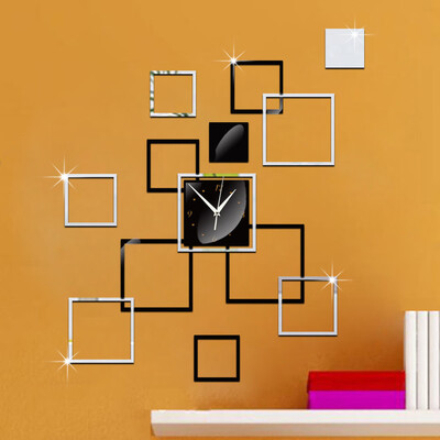 

〖Follure〗Modern DIY Home Office Mirror Wall Clock Stickers Decal Art Acrylic Room Decor