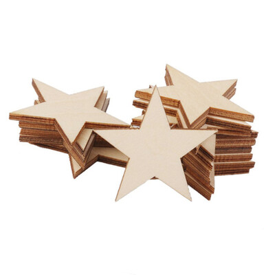 

Gobestart 25pcs Rustic Wooden Pentagram Wedding Table Scatter Decoration DIY Wood Crafts