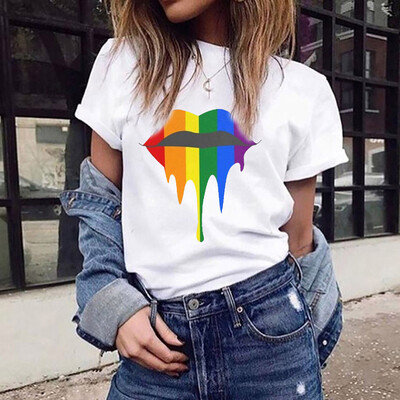 

Starmoon Women Girls Plus Size Lips Print Shirt Short Sleeve T Shirt Blouse Tops