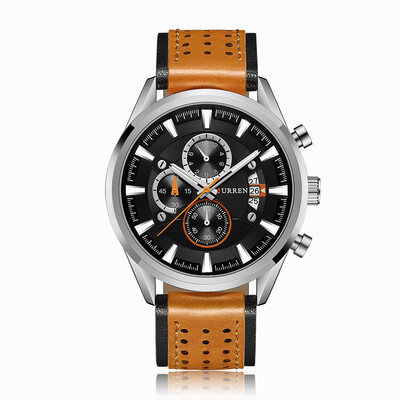 

Curren Leather Band Watches Fashion Business Men Quartz Wrist Casual Sports Watches Chronograph Sub-Dials Male Wristwatch