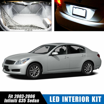 

11X White LED Dome Map Bulbs Interior Lights Package Kit For 03-06 Infiniti G35