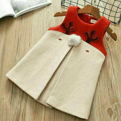 

US Newborn Baby Girls Kids Hairy Christmas Xmas Vest Antlers Tops Cotton Clothes