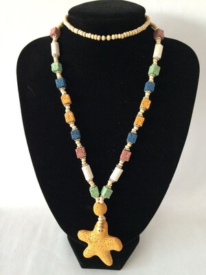 

Womens fashion high-grade wood Zhuhai star necklace sweater chain necklace with star Ruili Korean ong necklace N1199