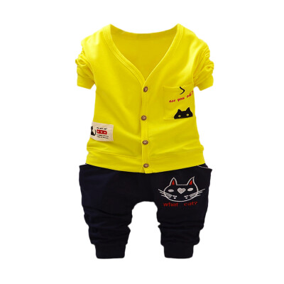 

2Pcs Infant Toddler Baby Boys Girls Cat CoatPants Outfits Clothes Set