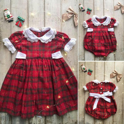 

Toddler Kids Baby Girls Clothes Sister Matching Xmas Romper Dress Outfits Sets