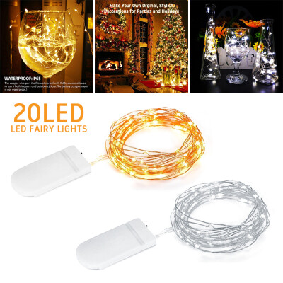 

LED Fairy Lights Waterproof Copper Wire LED String 2032 Button Batteries Christmas Halloween Wedding Decoration 2M 20 Lamps