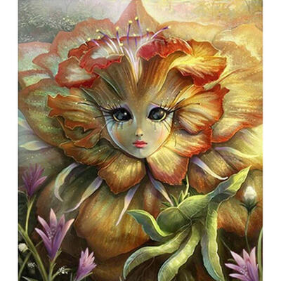 

5D DIY Full Drill Diamond Painting Human Face Flower Cross Stitch Embroider