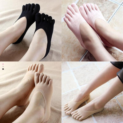 

Fashion Women Low Cut Crew Ankle Socks Cute Five Finger Toe Hosiery Stockings