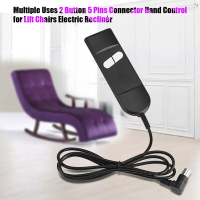 

Multiple Uses 2 Button 5 Pins Connector Hand Control for Lift Chairs Electric Recliner 2 Button Recliner Controller