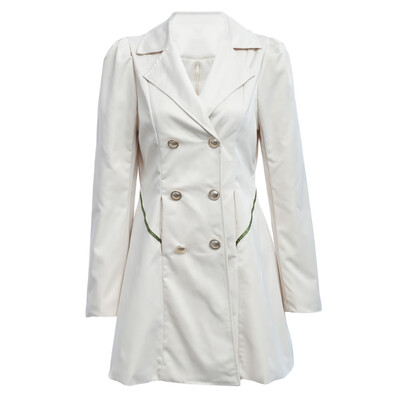 

Women Fashion Plus Size Solid Slim Double-Breasted Coat