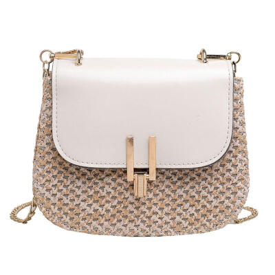 

Straw Woven Shoulder Small Messenger Handbags Women Chain Crossbody Bags