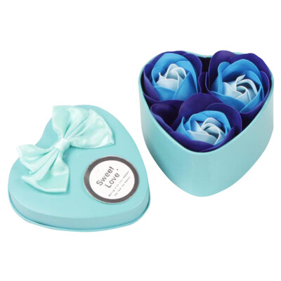 

JPGIF 3Pcs Heart Scented Bath Body Petal Rose Flower Soap Wedding Decoration Gift Blue