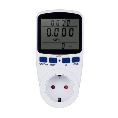 

LCD Display Electricity Usage Power Meter Socket Energy Watt Volt Amps Wattage KWH Consumption Analyzer Monitor Outlet--with Backl