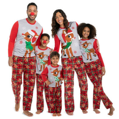 

Christmas Pajamas Family Matching Clothes Mom Dad Children Sleepwear Outfit Set