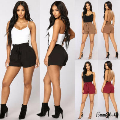 

Hot Pants Summer Stylish Loose Shorts Bow Beach High Waist Short Trousers