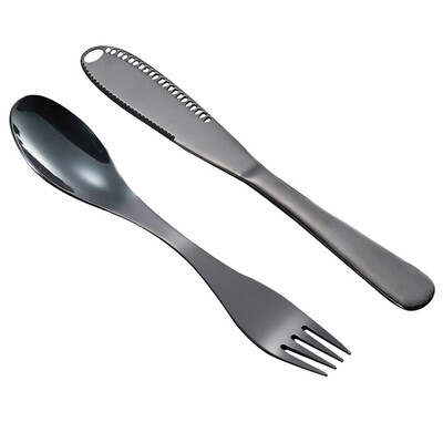 

Toponeto Set Stainless Steel Cutlery Gold Plated Dinnerware Creative function Knife Fork