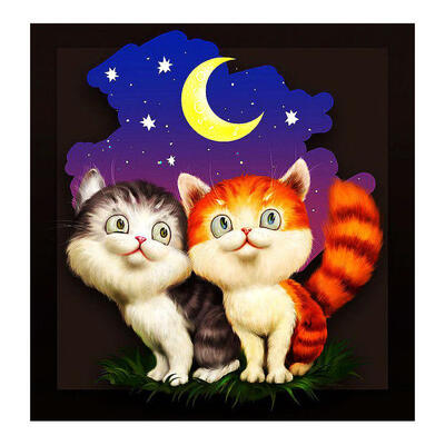 

5D DIY Diamond Painting Cartoon Cute Cat Cross Stitch Embroidery Mosaic Kit