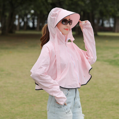 

Sunscreen woman short coat new shawl long sleeve UV protection electric car sunscreen suit thin student Korean version