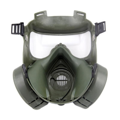 

Cosplay CS Wargame Airsoft Double Filter Fan Safety Gas Mask Tactical Perspiration Dust Full Face Prop