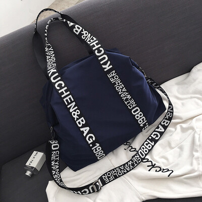 

Women 2019 new wave Korean Joker shoulder Messenger bag ins Super Fire Oxford cloth handbag tote bag