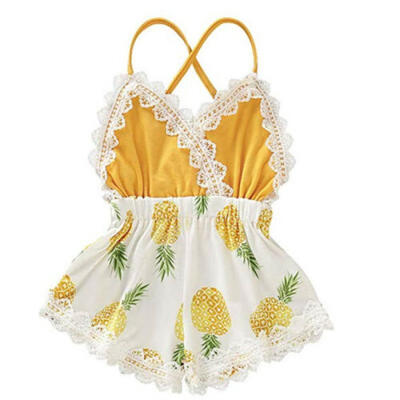

US Canis Newborn Baby Girl Lace Romper Jumpsuit Bodysuit Outfits Summer Clothes