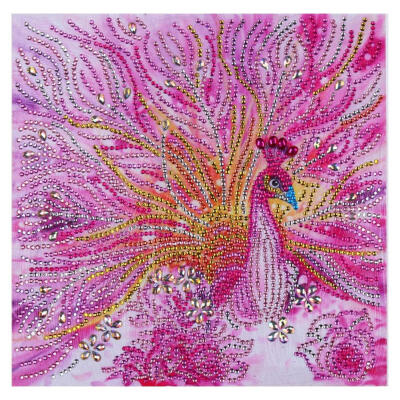 

5D DIY Special Shaped Diamond Painting Pink Peafowl Cross Stitch Embroidery