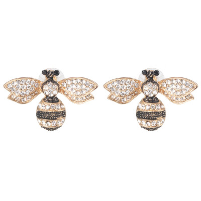 

2019 new arrival Trendy BEE Stud Earrings for Women Gold Color bee Statement Earrings Lady Jewelry Female Bijoux