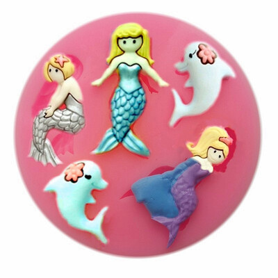 

Mermaid Cake Decorating Mold Food Grade Silicone Jello Sugar Chocolate Fondant Molds
