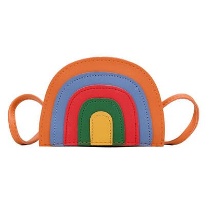 

Girls PU Leather Rainbow Shape Kids Messenger Shoulder Bags Cute Mini Bags