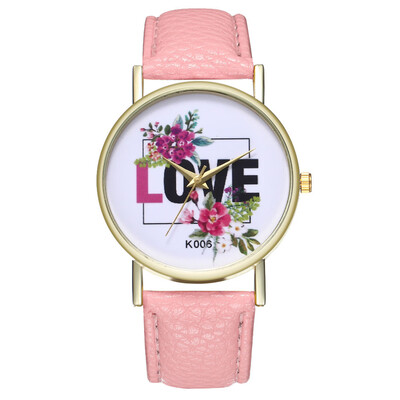 

Lady watch Airplane flying heart pattern Woman Fashion Love Leather Band Analog Quartz Round WristWatch reloj mujer relojes &Ff
