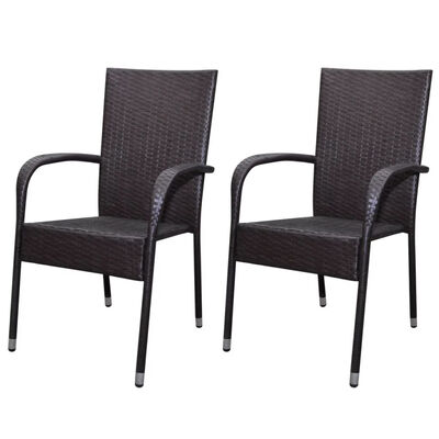 

Garden Chairs 2 pcs Poly Rattan Brown