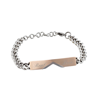 

Personalized Engrave Couple Bracelets For Men Women Real Love Letter Stainless Steel Customized Bracelets