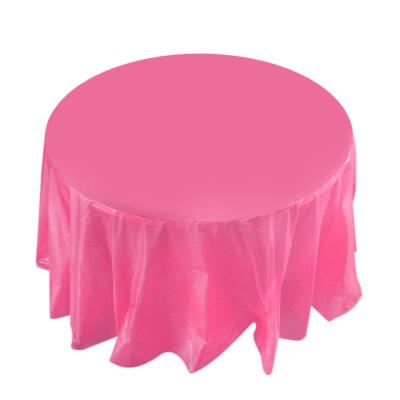 

84in Round Tablecloth Wedding Party Plastic Birthday Camp Dinner Tablecover