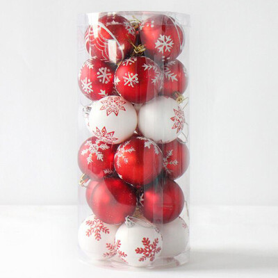 

24pcs Painted Mixed Christmas Balls For Window Home Furnish Christmas Decoration