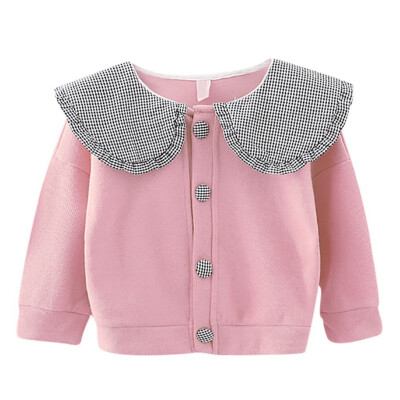 

New Autumn Toddler Baby Girl Outerwear Plaid Print Coats Kids Jackets Clothes Warm Tops