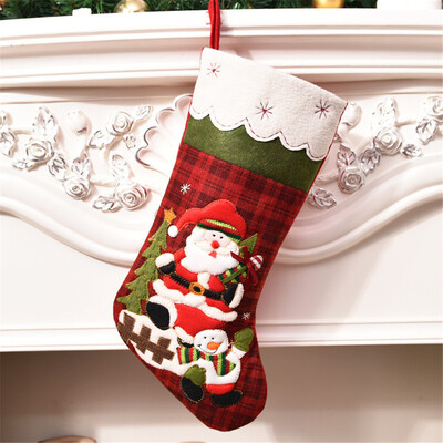 

Siaonvr Candy Bag Christmas Gifts Tree Ornament Stocking Santa Claus Snowman Sock Decor