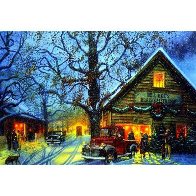 

5D Full Diy circular Diamond Painting Mosaic Handmade Winter Scenery Cross Stitch Diamond Diamond Embroidery Christmas