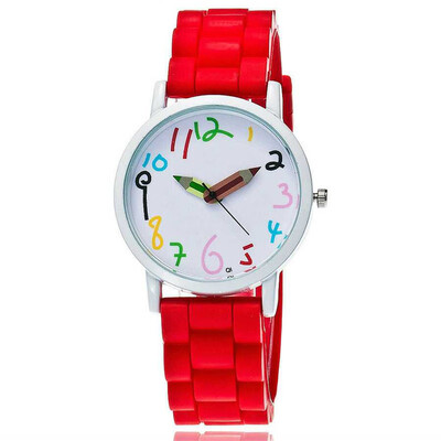 

Fashion paint quartz watch explosion models silicone pencil watch white oil shell childrens watch