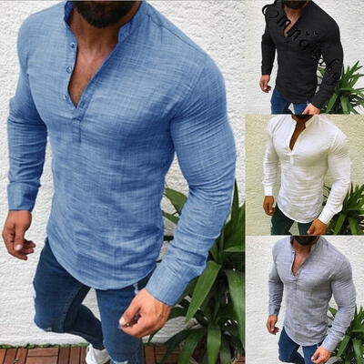 

Fashion Mens Casual Formal Shirts Slim Fit Shirt Top Long Sleeve Plus Size -3XL